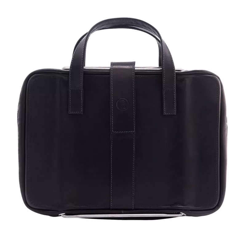 R-Go Tools Laptoptasche R-Go Viva, Vollleder, mit integriertem Laptopständer, Schultergurt, 39,6 cm (15,6 Zoll), schwarz