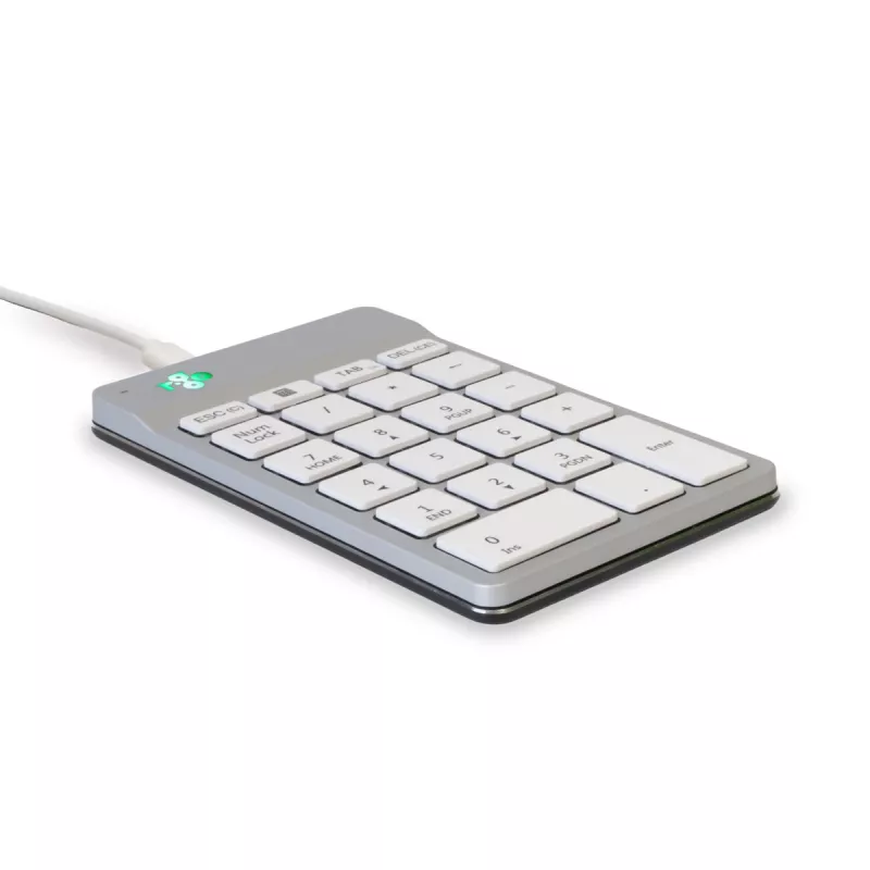 R-Go Tools Ziffernblock R-Go Numpad Break, ergonomischer Ziffernblock mit Pausensoftware, kabelgebunden, weiß