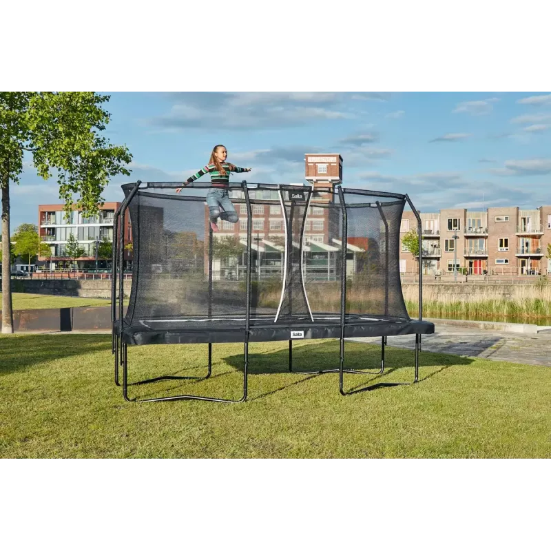 Oberirdisches Trampolin Salta Premium Schwarz Edition Rechteckig