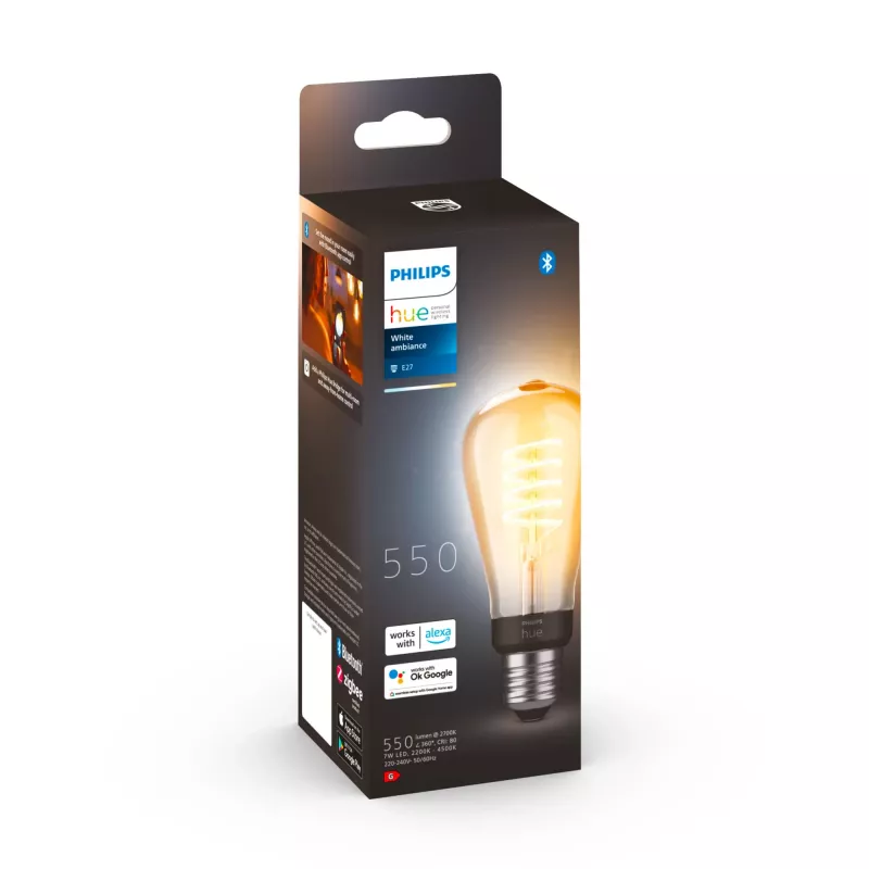 Philips ST64 – E27 Smart Bulb, Smart Bulb, Bluetooth/Zigbee, LED, E27, ST64, Warmweiß, Kaltweiß