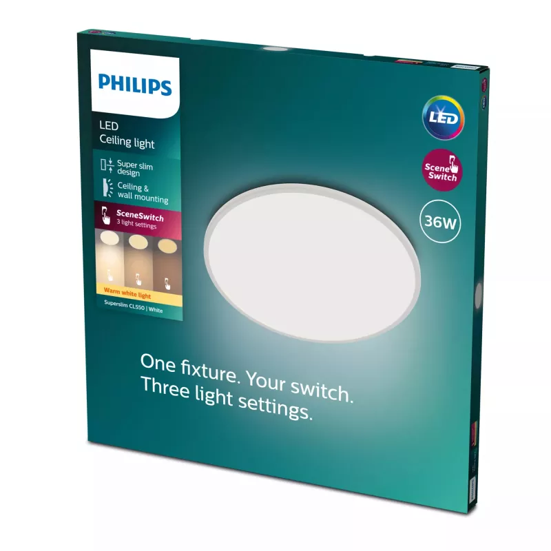 Deckenleuchte Philips Functional Super schlank 36 W LED Weiß Rund