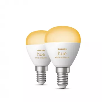 Philips Hue White Ambiance Lustre – E14 Smart Bulb – (2er-Pack)