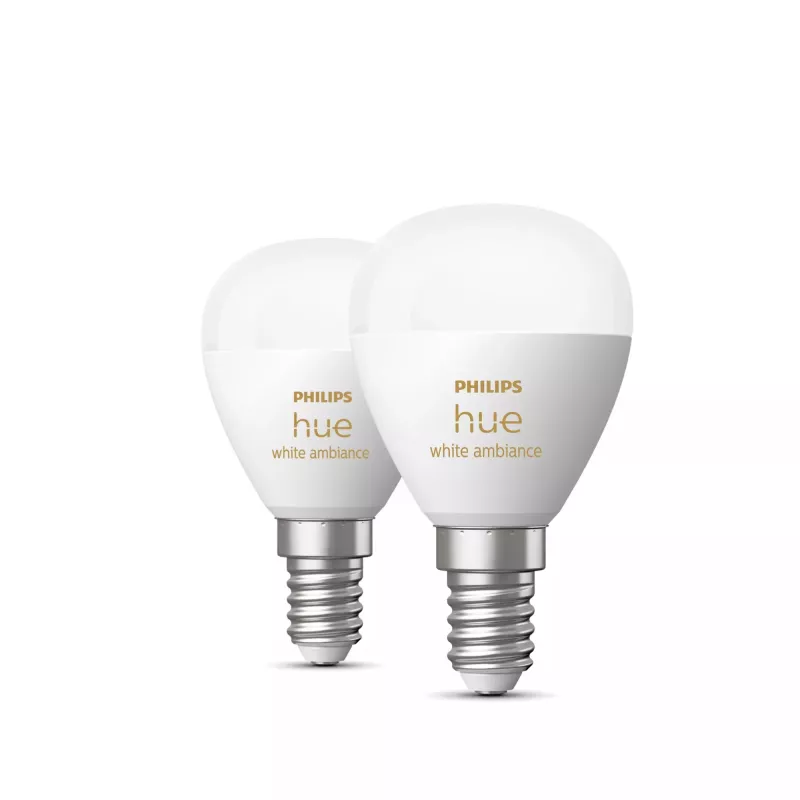 Philips Hue White Ambiance Lustre – E14 Smart Bulb – (2er-Pack)