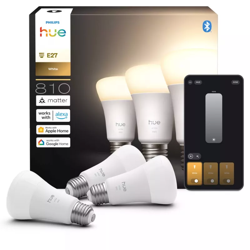 Philips A60 – E27 Smart-Birne – 810, Bluetooth/Zigbee, LED, E27, A19, Softweiß, 2700 K