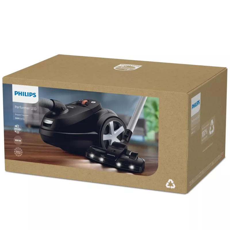Bodenstaubsauger Philips 8000 Serie XD8122/10 — 900 W, 4 L Staubbeutel, HEPA-Filter, schwarz