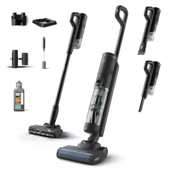 Philips 7000er-Serie XW7263/11 Stabstaubsauger/elektrischer Besen 2-in-1-Stabstaubsauger Batterie Trocken&Nass Beutellos 0,45 l 160 W Schwarz