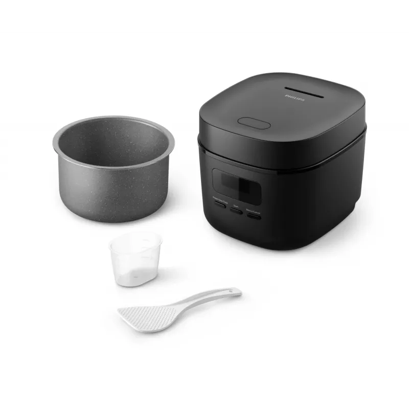 Reiskocher Philips 3000 Series HD3080/80, 0,54 L, 400 W, schwarz, Tastensteuerung