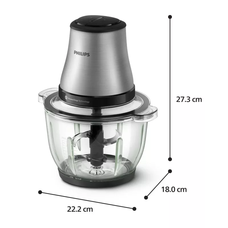 Philips 3000 Series HR1503/00 elektrischer Zerkleinerer 2 L 500 W Edelstahl