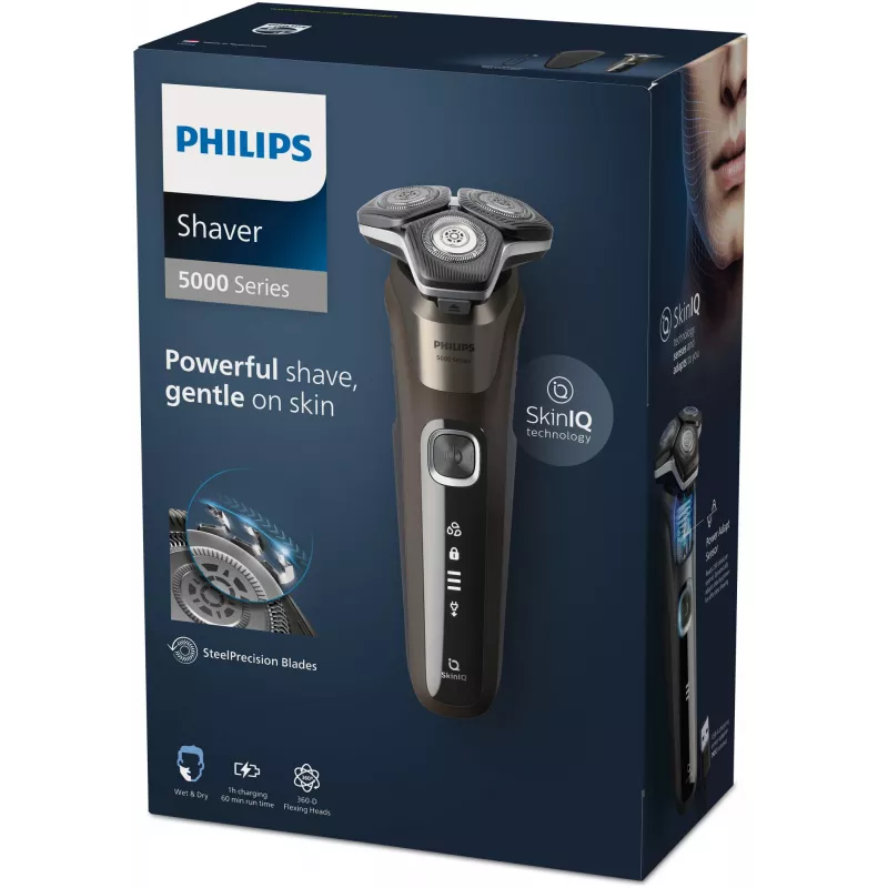 Philips SHAVER Series 5000 S5886/30 Herrenrasierer Rotationsrasierer Trimmer Schwarz, Braun