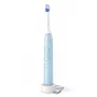 Philips Series 6100 HX7406/01 Wiederaufladbare Zahnbürste, Erwachsene, Schallzahnbürste, Tägliche Pflege, Sensitiv, 62000 Bewegungen pro Minute, Blau, 2 Min., 4 x 30 Sek.