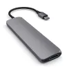 Satechi ST-CMAM Laptop-Dock/Port-Replikator USB 3.2 Gen 1 Type-C, HDMI, USB-A, USB-C, Grau, Aluminium