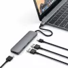 Satechi ST-CMAM Laptop-Dock/Port-Replikator USB 3.2 Gen 1 Type-C, HDMI, USB-A, USB-C, Grau, Aluminium