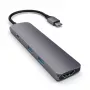 Satechi ST-CMAM Laptop-Dock/Port-Replikator USB 3.2 Gen 1 Type-C, HDMI, USB-A, USB-C, Grau, Aluminium