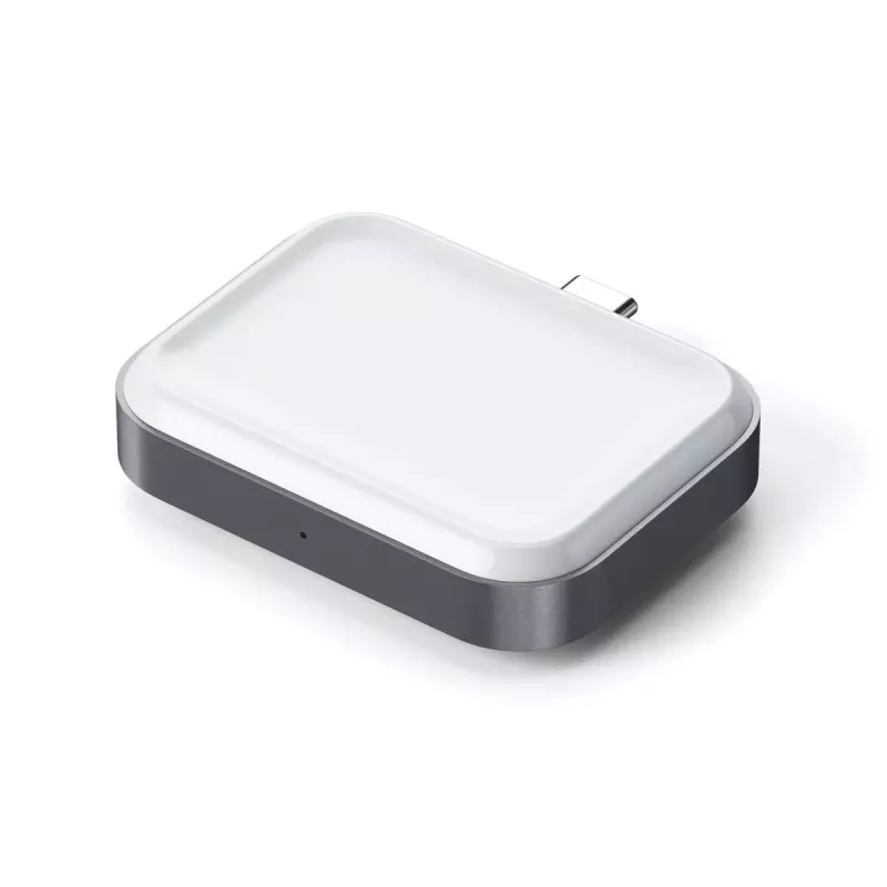 Mobilgeräte-Ladegerät Satechi ST-UC2WCDM USB Kabelloses Laden Headset Smartwatch Silber Weiß