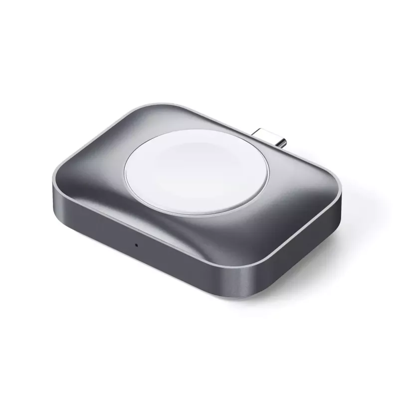 Mobilgeräte-Ladegerät Satechi ST-UC2WCDM USB Kabelloses Laden Headset Smartwatch Silber Weiß