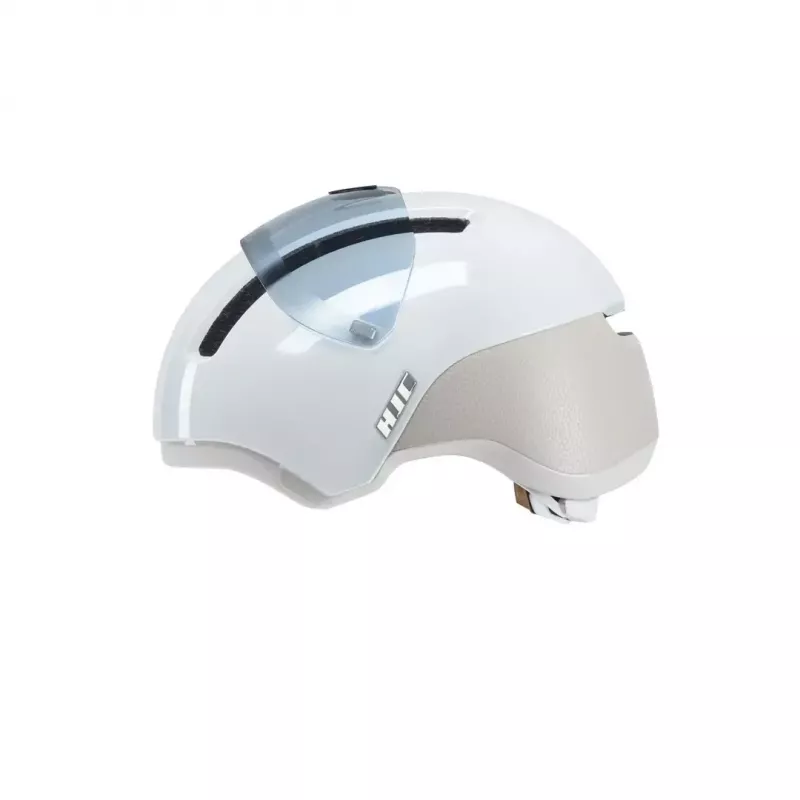 Fahrradhelm HJC CALIDO PLUS Größe L — Weiß/Grau, In-Mold, 58–63 cm, 350 g, magnetisches Visier