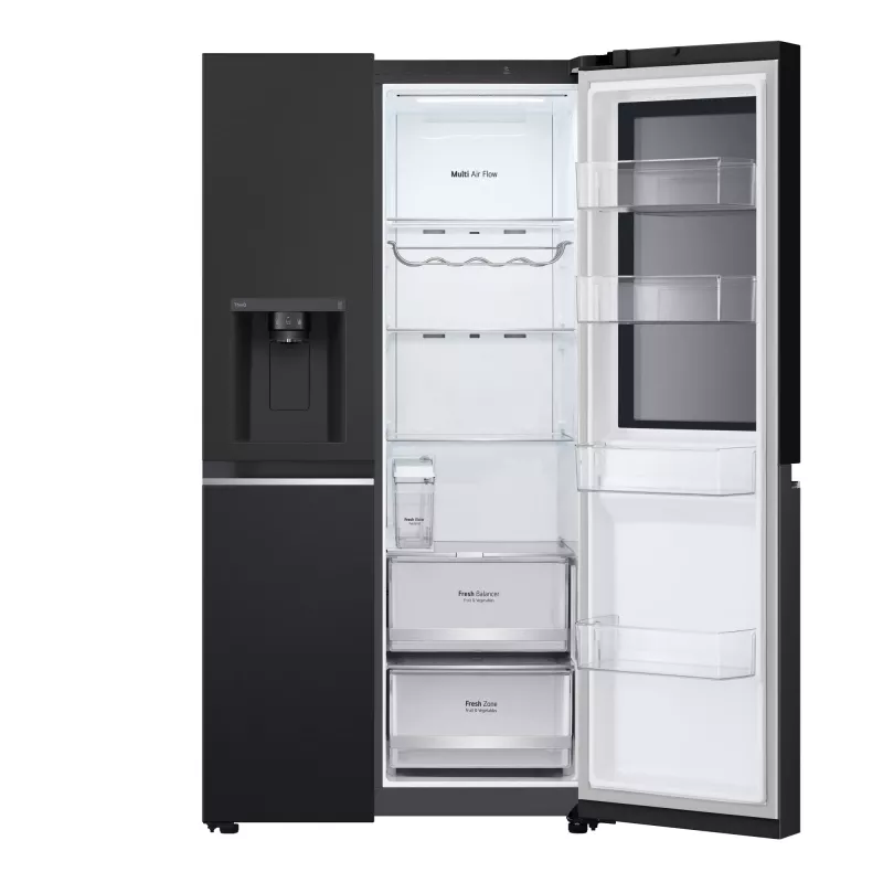 LG InstaView GSGV81EPLL Side-by-Side-Kühlschrank freistehend 635 L Schwarz
