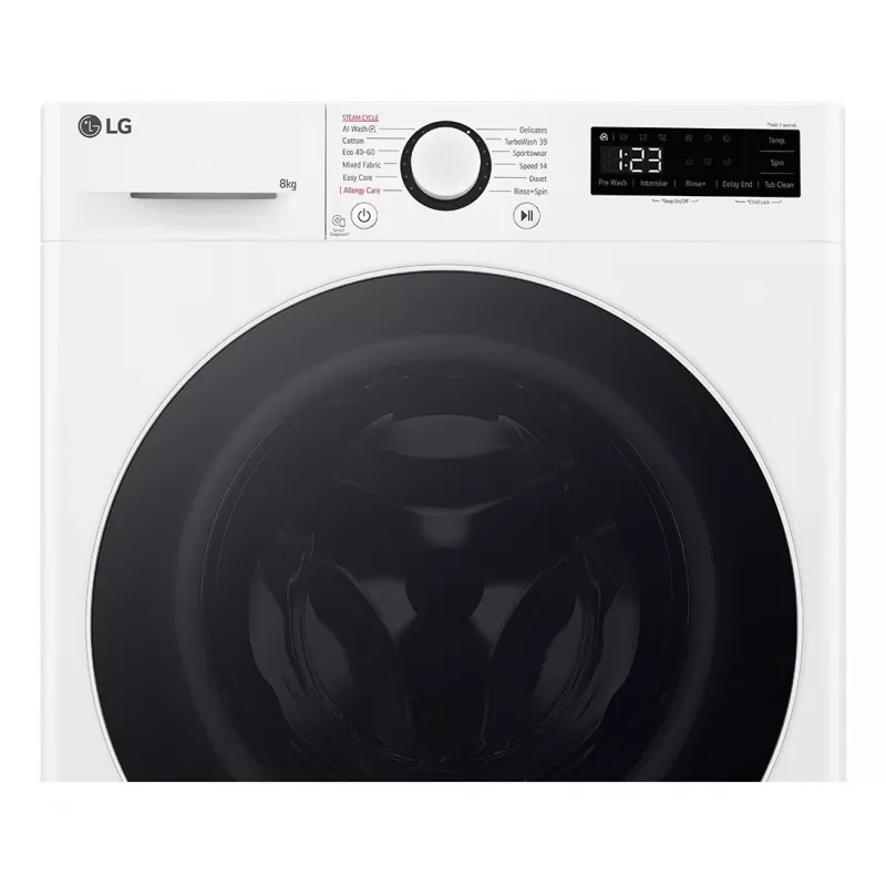 LG F2WR508S0W Waschmaschine Frontlader 8 kg 1160 U/min Schwarz, Weiß