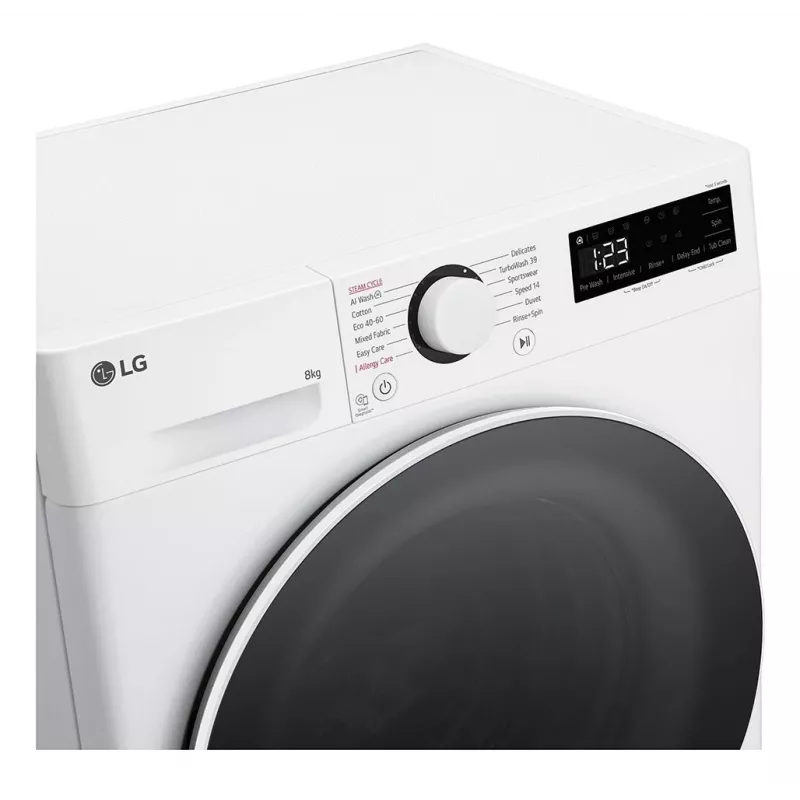 LG F2WR508S0W Waschmaschine Frontlader 8 kg 1160 U/min Schwarz, Weiß