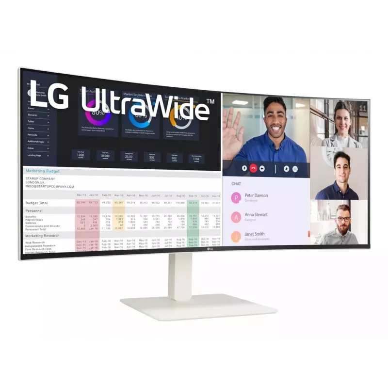 LG 38WR85QC-W Computermonitor 96,5 cm (38 Zoll) 3840 x 1600 Pixel UltraWide Quad HD LCD Weiß