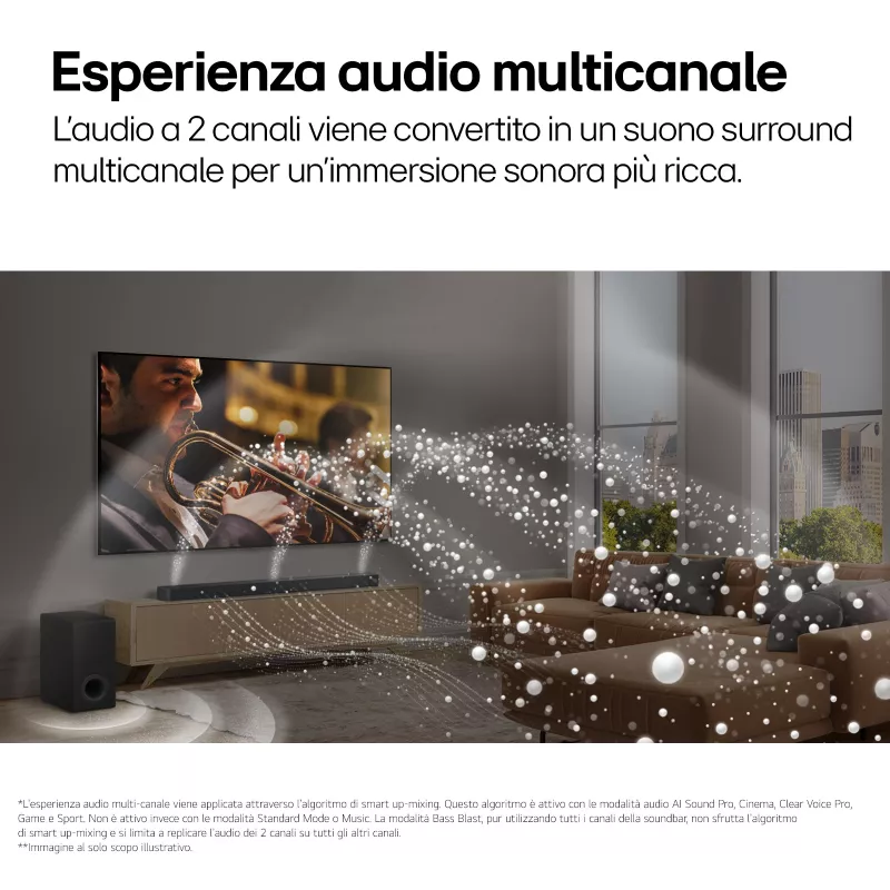 Soundbar LG S95TR 9.1.5 Kanäle 810 W RMS mit kabellosem 220 W Subwoofer, Schwarz