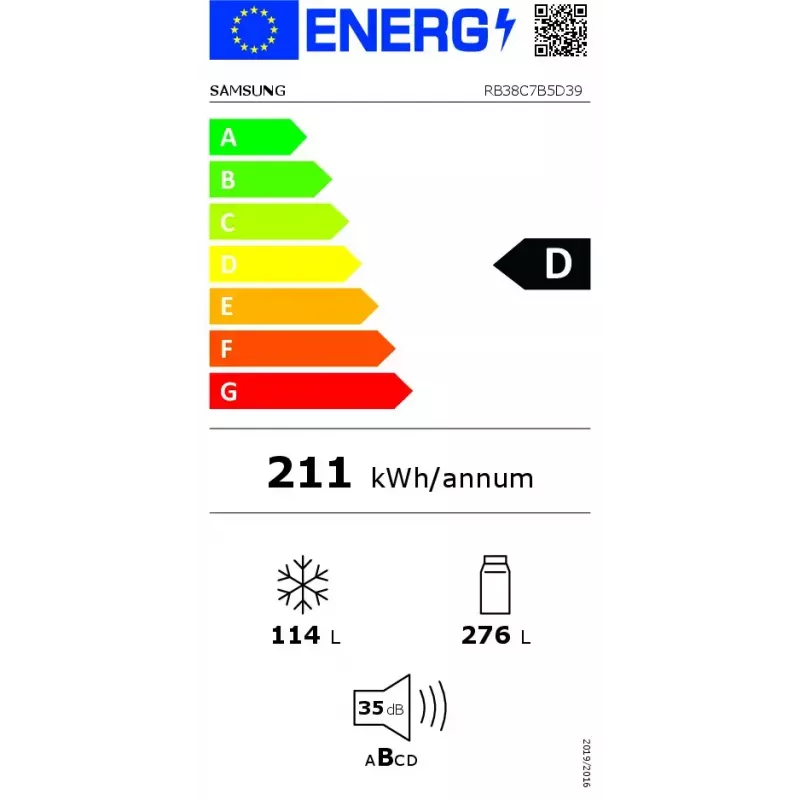 Samsung RB38C7B5D39/EF Kühl-Gefrierkombination Freistehend 390 L Beige