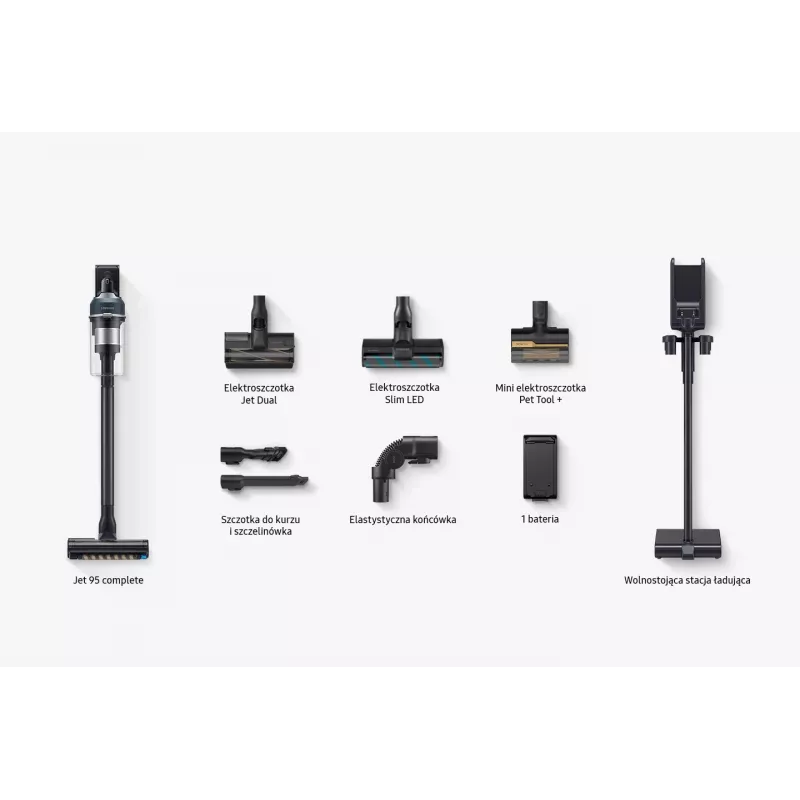 Samsung VS20C9544TB/GE Stabstaubsauger/Elektrobesen 2-in-1-Stabstaubsauger Batterie Trocken Allergiefilter, UltraFine-Staubbeutel 580 W Schwarz 2,2 Ah