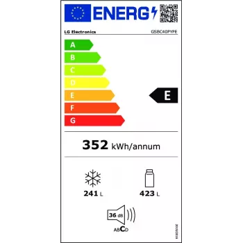 LG NatureFRESH GSBC40PYPE Amerikanischer Kühl-Gefrierschrank – Prime Silver – Energieeffizienzklasse E