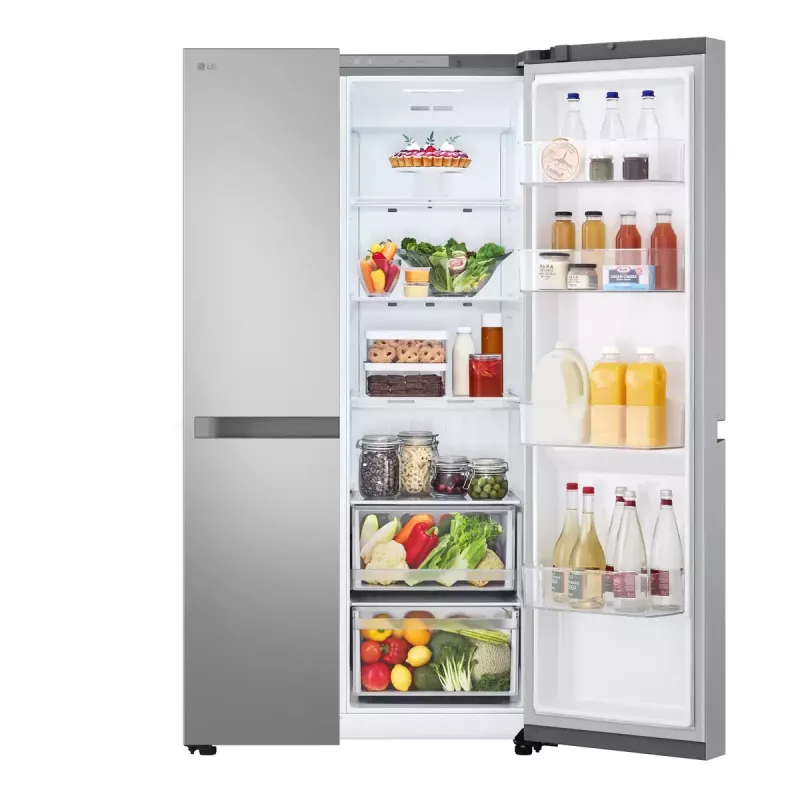 LG NatureFRESH GSBC40PYPE Amerikanischer Kühl-Gefrierschrank – Prime Silver – Energieeffizienzklasse E