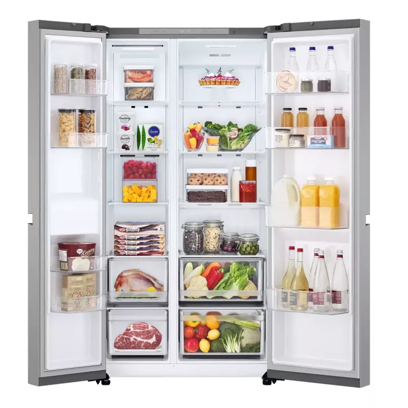 LG NatureFRESH GSBC40PYPE Amerikanischer Kühl-Gefrierschrank – Prime Silver – Energieeffizienzklasse E