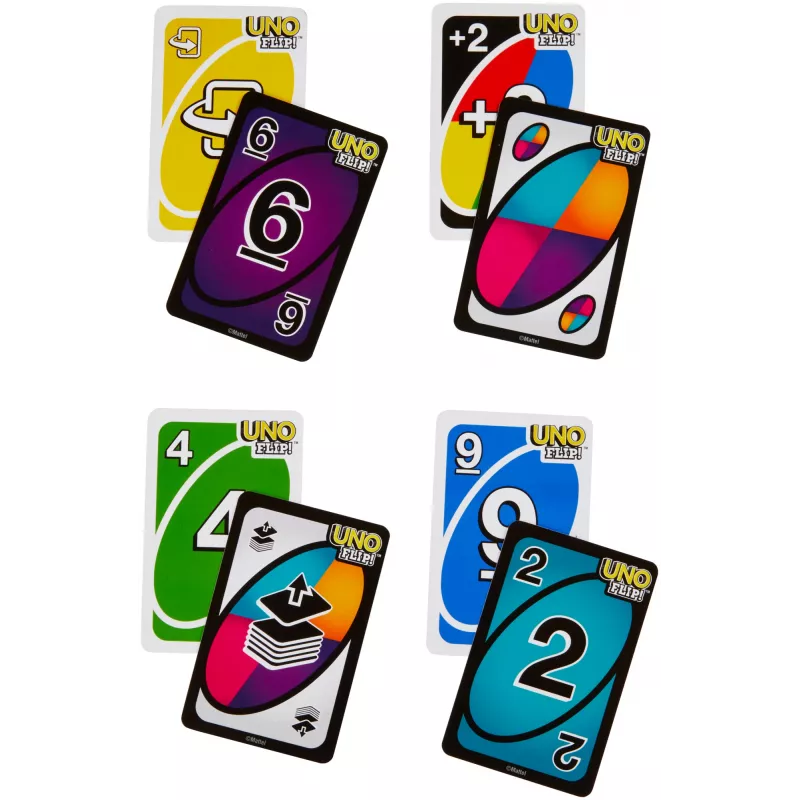 Spiele UNO FLIP Kartenspiel mit farbenblind zugänglichem Deck für Kinder, Erwachsene und Familienspieleabende