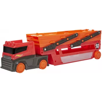 Hot Wheels City Mega Hauler mit Stauraum für bis zu 50 Autos im Maßstab 1:64, ab 3 Jahren