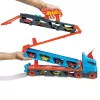 Hot Wheels City Speedway Hauler Carrier mit 3 Spielzeugautos, Fahrzeug-Set, 4 Jahr(e), Kunststoff, Grau, Mehrfarbig
