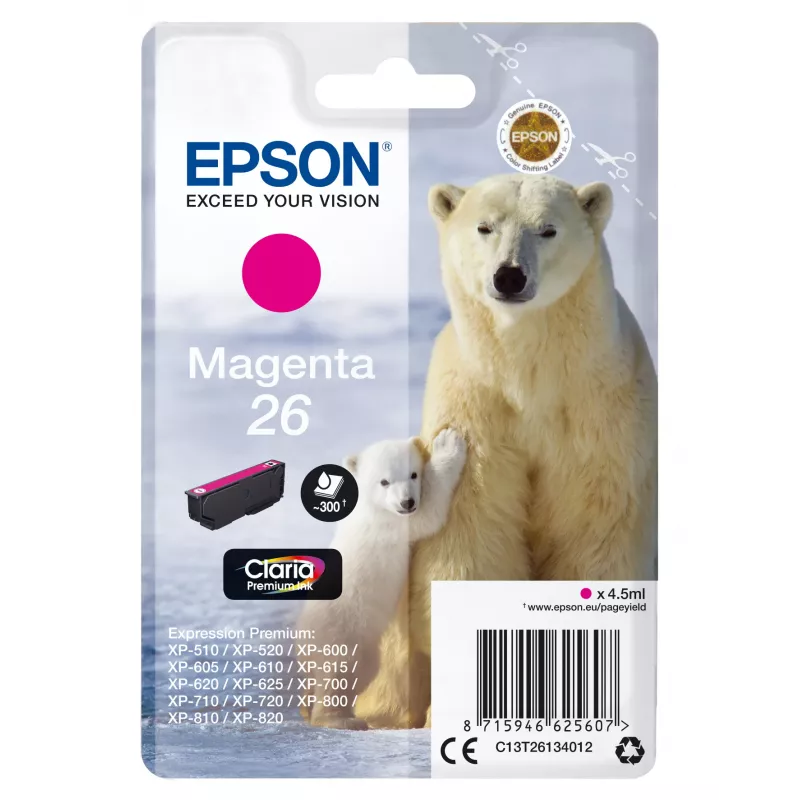 Epson Eisbär Einzelpackung Magenta 26 Claria Premium Ink