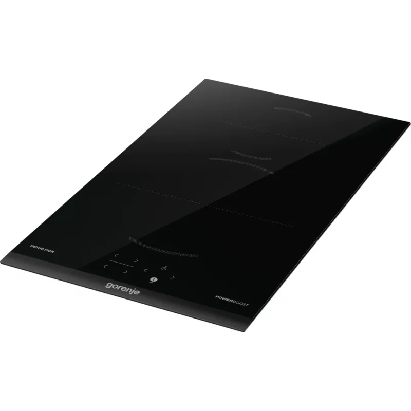 Gorenje Induktionskochfeld GI3201BC, Schwarz, Einbau, 30 cm, Zonen-Induktionskochfeld, Glaskeramik, 2 Zone(n)