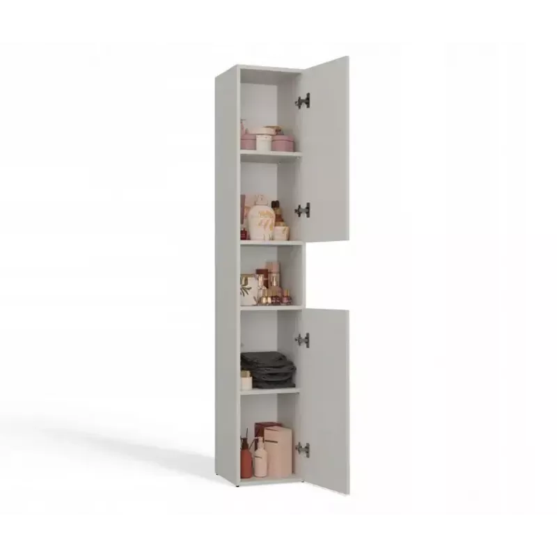 Badezimmer-Standschrank Top E Shop NEL, freistehend 2-türig, Laminat in Cashmere, 1740×310×300 mm, 5 Einlegeböden