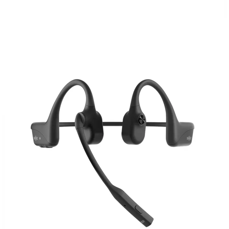 SHOKZ OpenComm2 2025 Upgrade Kabelloses Bluetooth-Knochenleitungs-Headset für Videokonferenzen mit USB-C-Ladeanschluss | 16 Std. Sprechzeit, 29 m Reichweite, 1 Std. Ladezeit | Mit geräuschunterdrückendem Bügelmikrofon, Schwarz