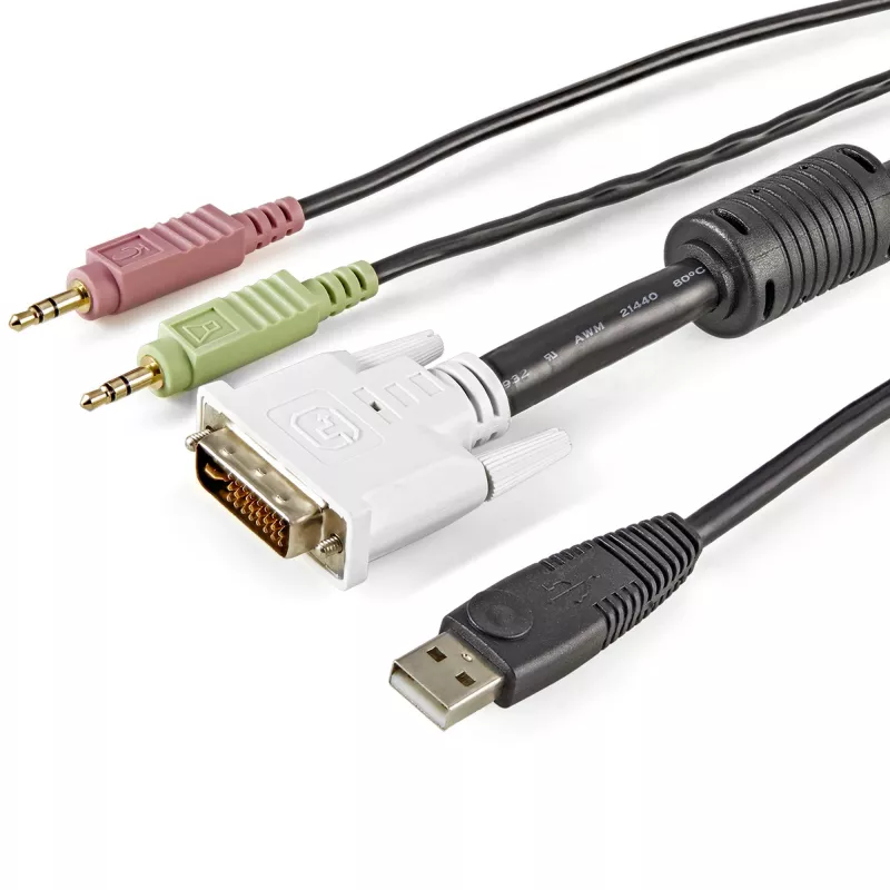 StarTech.com 1,8 m 4-in-1 USB DVI KVM-Kabel mit Audio und Mikrofon