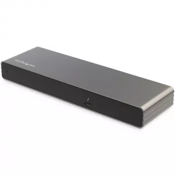 StarTech.com Thunderbolt 3 Dock – Dual-4K-60-Hz-Monitor-TB3-Laptop-Dockingstation mit DisplayPort, HDMI und 1080p VGA – 85 W Power Delivery & Ladeleistung – 2x USB-A, Ethernet – Mac & Windows