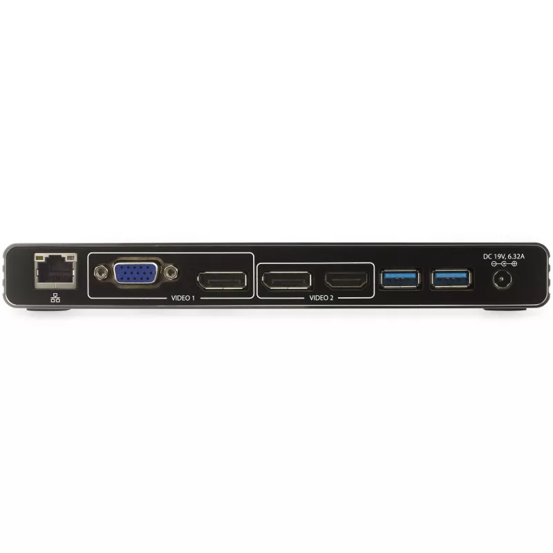 StarTech.com Thunderbolt 3 Dock – Dual-4K-60-Hz-Monitor-TB3-Laptop-Dockingstation mit DisplayPort, HDMI und 1080p VGA – 85 W Power Delivery & Ladeleistung – 2x USB-A, Ethernet – Mac & Windows