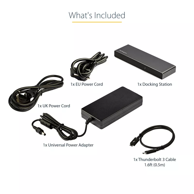 StarTech.com Thunderbolt 3 Dock – Dual-4K-60-Hz-Monitor-TB3-Laptop-Dockingstation mit DisplayPort, HDMI und 1080p VGA – 85 W Power Delivery & Ladeleistung – 2x USB-A, Ethernet – Mac & Windows
