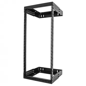 StarTech.com 24U 19 Zoll Wandmontage Netzwerk-Rack – Einstellbare Tiefe 12–20 Zoll 2-Pfosten-Open-Frame-Serverraum-Rack für AV/Daten/IT-Kommunikation/Computerausrüstung/Switch mit Käfigmuttern & Schrauben