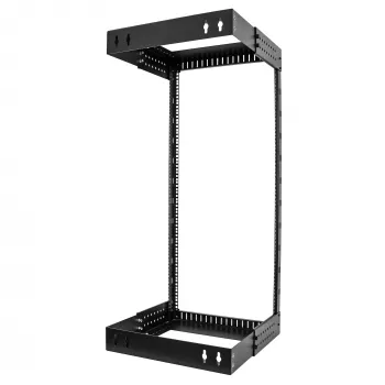StarTech.com 24U 19 Zoll Wandmontage Netzwerk-Rack – Einstellbare Tiefe 12–20 Zoll 2-Pfosten-Open-Frame-Serverraum-Rack für AV/Daten/IT-Kommunikation/Computerausrüstung/Switch mit Käfigmuttern & Schrauben
