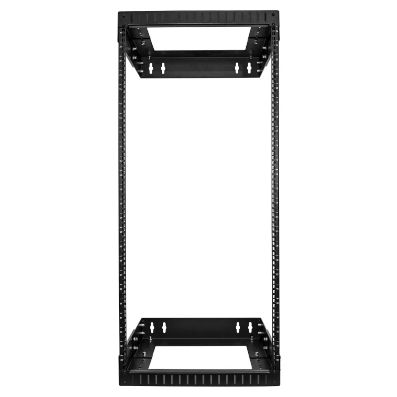 StarTech.com 24U 19 Zoll Wandmontage Netzwerk-Rack – Einstellbare Tiefe 12–20 Zoll 2-Pfosten-Open-Frame-Serverraum-Rack für AV/Daten/IT-Kommunikation/Computerausrüstung/Switch mit Käfigmuttern & Schrauben
