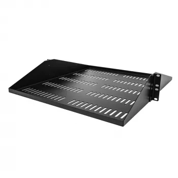 StarTech.com 2U Server-Rack-Ablage, mittig montiert, universell belüftetes Rackmount-Cantilever-Tablett für 19-Zoll-Netzwerkgeräte-Rack, robust Stahl, 91 kg Kapazität, 50,8 cm tief, Schwarz