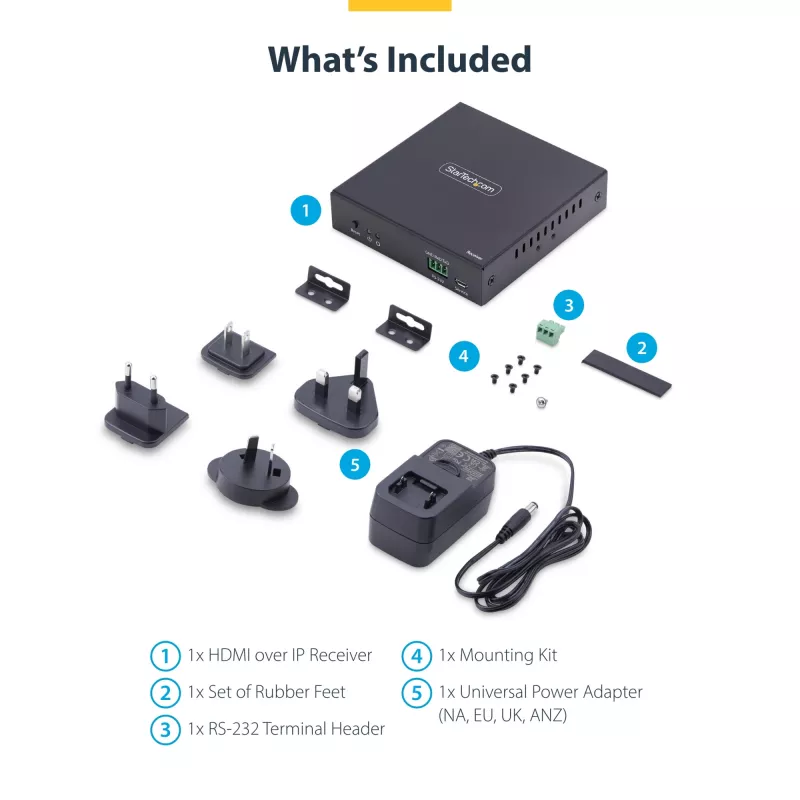StarTech.com HDMI-Empfänger über IP-Netzwerk für die IH2006-Produktreihe, 4K 60Hz, treiberlos, AVoIP, inkl. Montageset, nur Empfänger