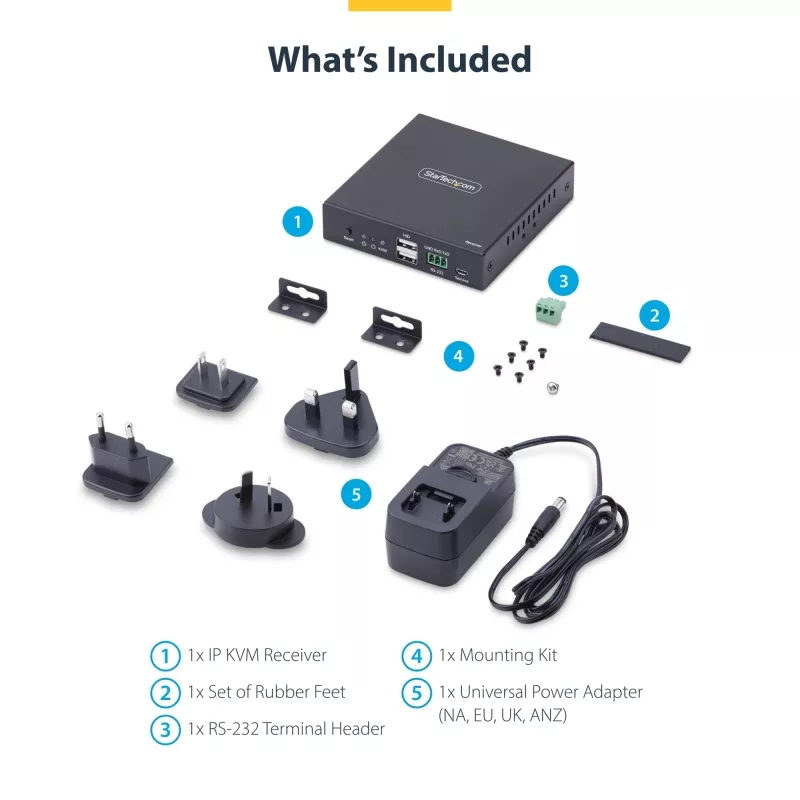 StarTech.com HDMI KVM-Empfänger über IP-Netzwerk für die IH2006-Produktserie, 4K 60Hz, treiberlos, AVoIP, inklusive Montagekit, nur Empfänger