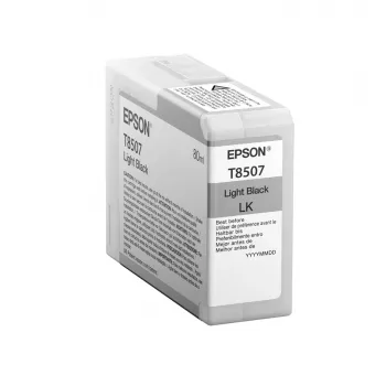 Epson Einzelpackung Hellschwarz T850700, Hellschwarz, pigmentierte Tinte, 80 ml, 1 Stück