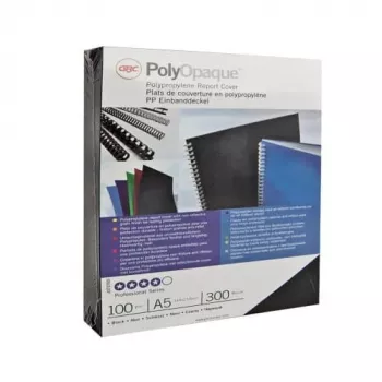 GBC Bindemappe Poly Opaque A4 300 Mikron, A4, Polyvinylchlorid (PVC), Schwarz, Matt, 0,3 mm, 25 Stk.