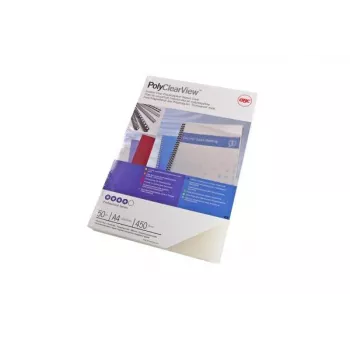 GBC Bindungsdeckel Poly Clear View A4 450 Mikron Matt, A4, Polyvinylchlorid (PVC), Transparent, Matt, 0,45 mm, 50 Stück